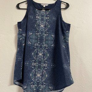 Charming Charlie blue sleeveless top, S